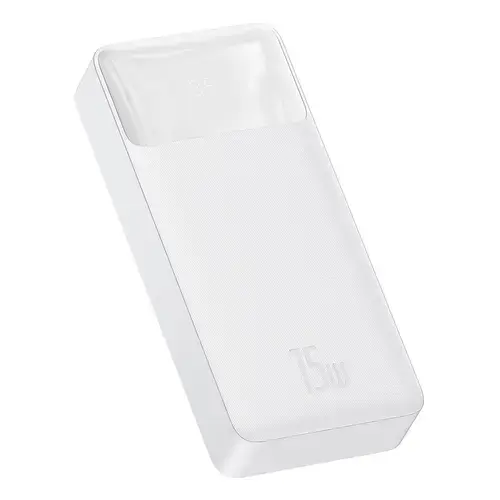 Acumulator extern Baseus Bipow Overseas Edition, 20000mAh, 15W, 2xUSB, 1xUSB-C, 1xMicroUSB, Indicator baterie (Alb)