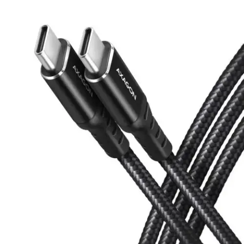 Axagon BUCM2-CM15AB USB-C USB-C cablu de date si incarcare, incarcare PD3.1 max 240W, 1,5 m (Negru)