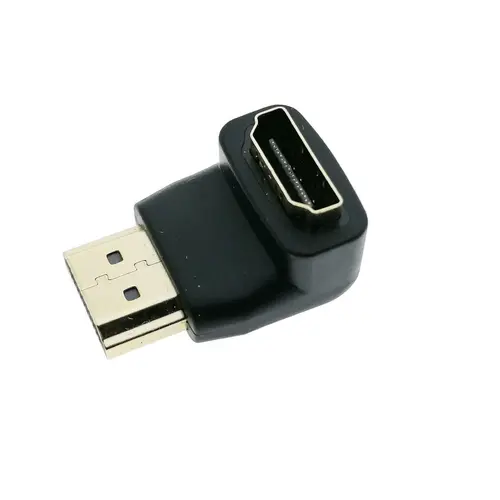 Adaptor ASSMANN AK-330502-000-S, HDMI - HDMI, la 90 grade, 3D, ecranat