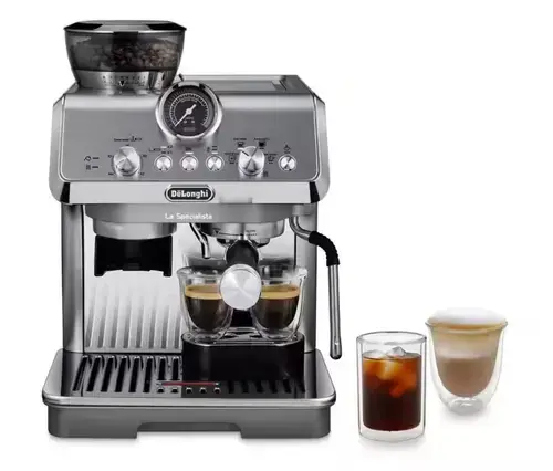 Espressor Semi-Automat De’Longhi EC9255.M La Specialista Arte Evo, 1450 W, Tehnologia Cold Extraction, 8 grade macinare, 15 bar, 1.7 L (Argintiu)