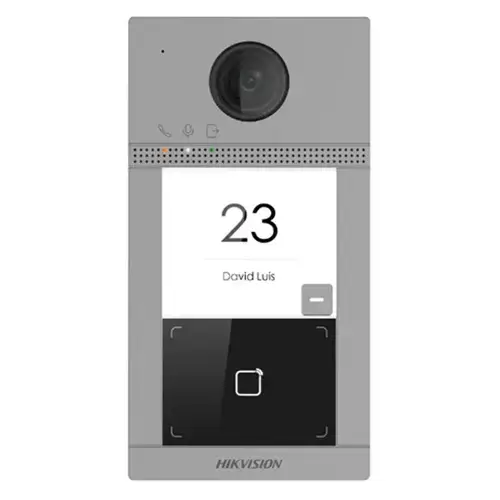 Post de exterior videointerfon IP Hikvision DS-KV8113-WME1(C); WIFI; 1 x buton de apelare( pentru o singura familie- permite apelarea a mai multor monitoare de interior); camera video 2MP True WDR ( unghi vizualizare: Horizontal: 129° Vertical: 75°)