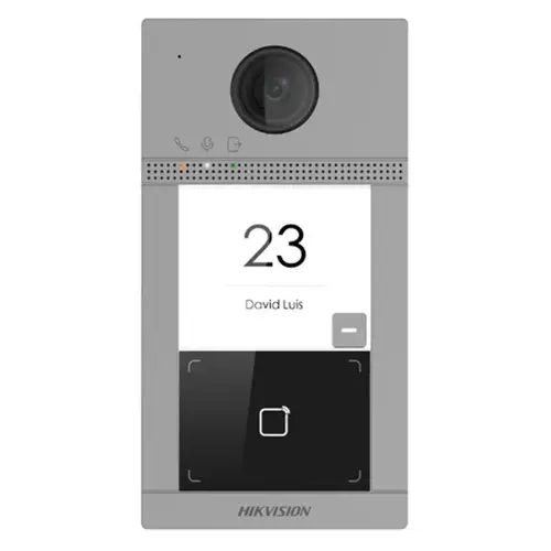 Post de exterior videointerfon IP Hikvision DS-KV8113-WME1(C); WIFI; 1 x buton de apelare( pentru o singura familie- permite apelarea a mai multor monitoare de interior); camera video 2MP True WDR ( unghi vizualizare: Horizontal: 129° Vertical: 75°)