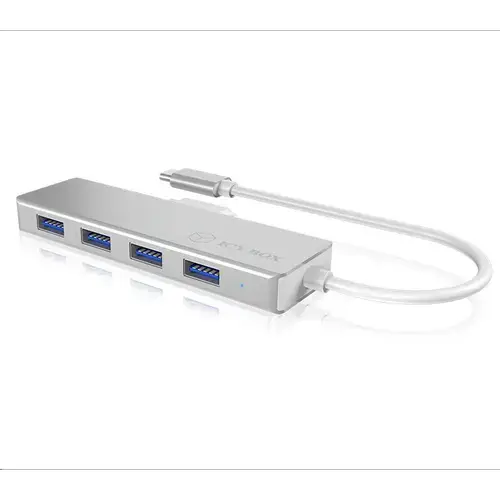 Hub USB RaidSonic, ICY BOX, 4 porturi, Argintiu