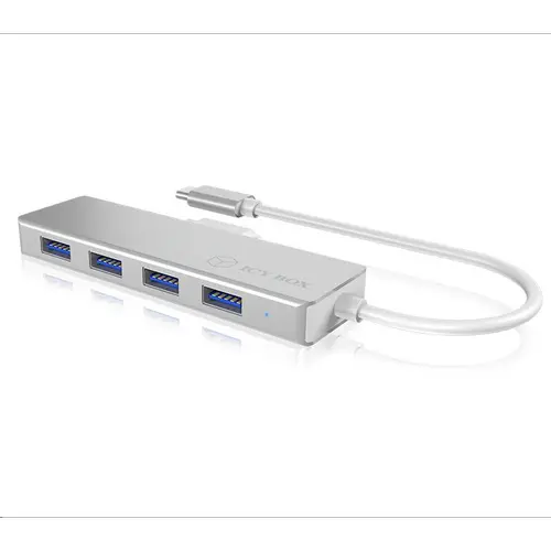 Hub USB RaidSonic, ICY BOX, 4 porturi, Argintiu