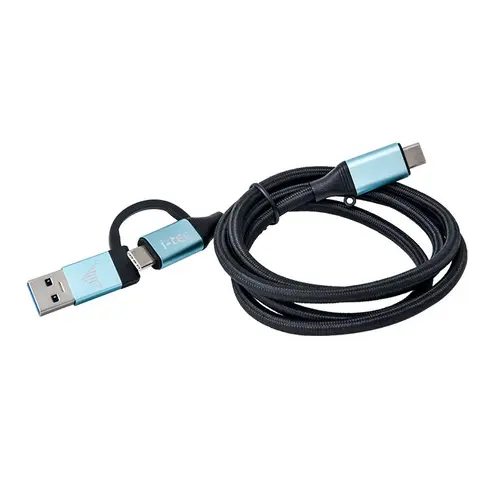 Cablu de date I-TEC USB-C la USB-C, cu adaptor USB-A 3.0, 4K, 100 W (Negru)