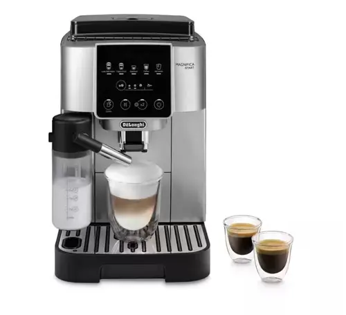 Espressor automat De’Longhi Magnifica Start ECAM 220.80.SB, 1450 W, 1.8 l, 15 bar, sistem de spumare lapte manual (Negru/Argintiu)