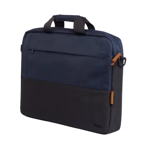 Geanta laptop Trust Lisboa  15.6inch,2 compartimente, material POM, RPET Polyester, RPET, volum 2.1 L, Albastru