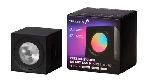 Extensie Lampa de birou LED inteligenta Yeelight Cube Smart Lamp, Spot, 6.5 W, 2100 mAh, iluminare RGB, Wireless (Negru)