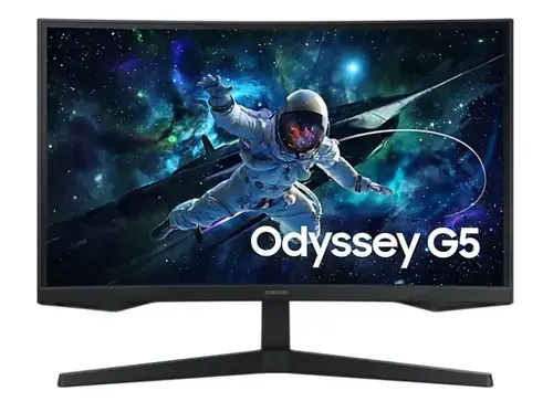 Monitor Gaming VA LED Samsung 27inch LS27CG554EUXEN, QHD (2560 x 1440), HDMI, DisplayPort, Ecran curbat, 165 Hz, 1 ms (Negru)