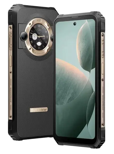 Telefon Mobil Blackview BL9000, Procesor Mediatek Dimensity 8020, Ecran IPS LCD 6.78inch, 12GB RAM, 512GB Flash, Camera Duala 50+13 MP, Wi-Fi, 5G, Dual Sim, Android (Negru/Auriu)