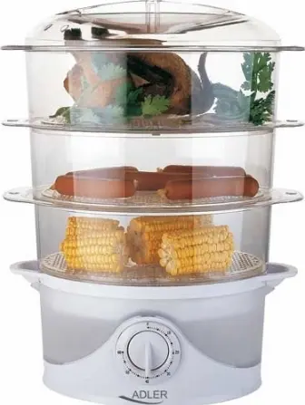 Aparat de gatit cu aburi Adler AD 633, 800W, 9l, alb