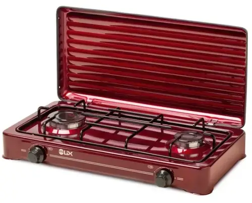 Plita de exterior LDK AMORFO 2 Bordo, Gaz, 2 arzatoare (Bordo)
