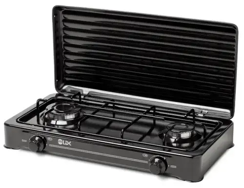 Plita de exterior LDK AMORFO 2 Black, Gaz, 2 arzatoare (Negru)