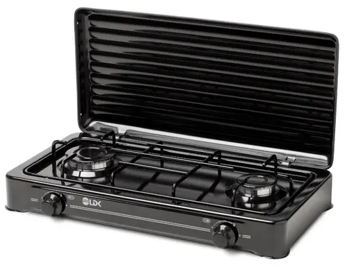 Plita de exterior LDK AMORFO 2 Black, Gaz, 2 arzatoare (Negru)