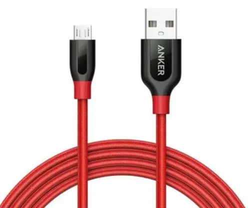 Cablu de date Anker PowerLine+ A8143091, Micro USB, 1.8 m (Rosu)