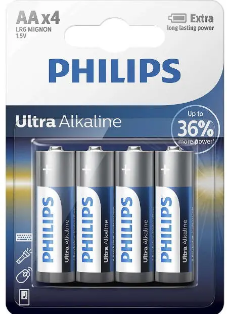 Baterii Philips Ultra Alkaline LR6E4B/10, AA, 4 buc