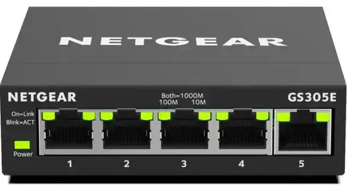 Switch NetGear ProSAFE GS305E, 5 porturi, Gigabit, Smart Managed Plus