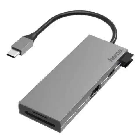 Hub USB Hama 200110, 6 Porturi, HDMI, SD, microSD (Argintiu)
