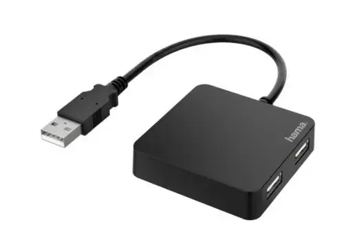 Hub USB Hama 200121, 4 porturi, USB 2.0 (Negru)