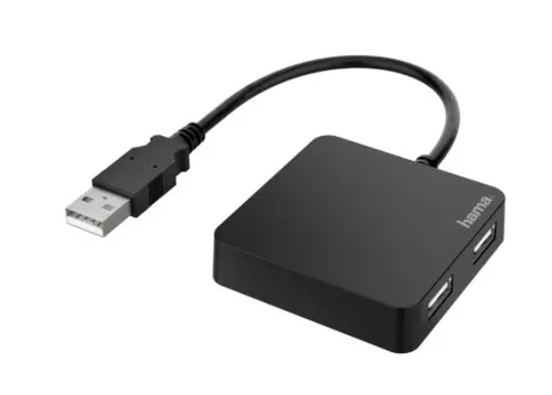 Hub USB Hama 200121, 4 porturi, USB 2.0 (Negru)