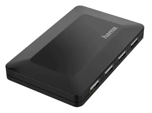 Hub USB Hama 200122, 4 porturi, USB 2.0 (Negru)