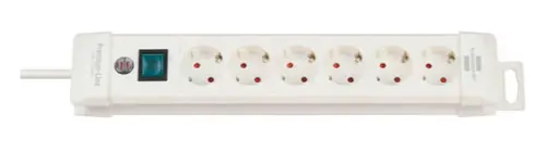 Prelungitor Brennenstuhl 154786 Premium-Line, 6 prize Schuko, 3m, intrerupator (Alb)