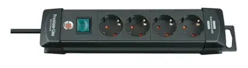 Prelungitor Brennenstuhl 154781 Premium-Line, 4 prize Schuko, 1.8m, intrerupator (Negru)