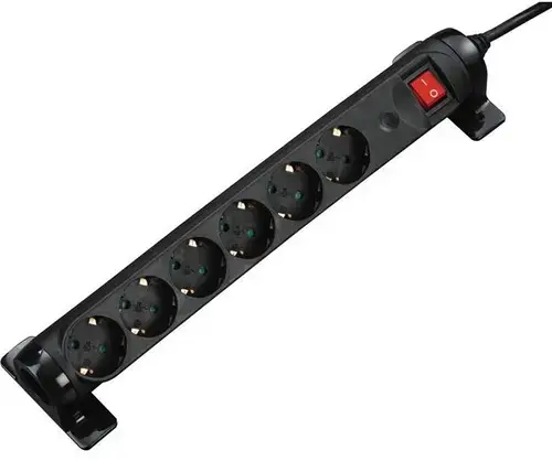 Prelungitor Cuplaj rotativ HAMA 137255, 6 prize, 1,4 metri (Negru)