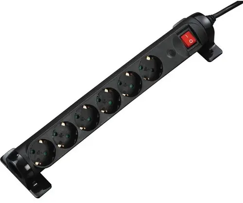 Prelungitor Cuplaj rotativ HAMA 137255, 6 prize, 1,4 metri (Negru)