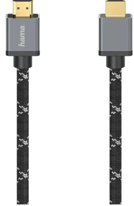 Cablu HAMA 205239, HDMI - HDMI, 8K HDR, placat aur (Negru/Gri)