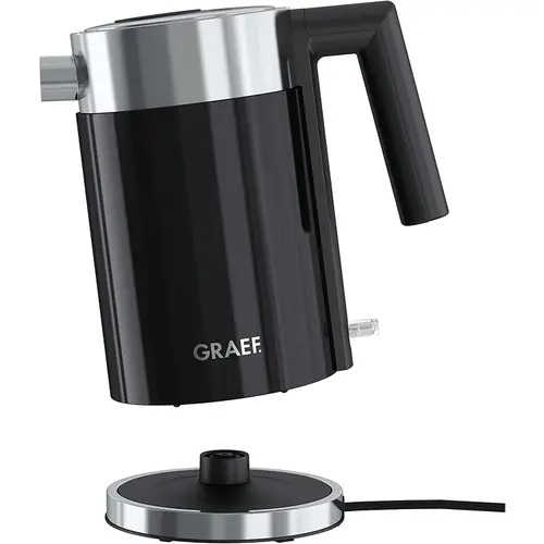 Fierbator electric Graef, WK402, capacitate 1 L, corp mobil, filtru de calcar detasabil din inox, turnare usoara, oprire automata, protectie supraincalzire, 2015 W, negru