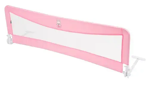 Margine de siguranta pentru pat Juju Safe Sleep, copii 18 luni-5 ani, rabatabila, 153cm x 50 cm, Hunny Bunny (Roz/Gri)