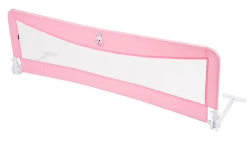 Margine de siguranta pentru pat Juju Safe Sleep, copii 18 luni-5 ani, rabatabila, 153cm x 50 cm, Hunny Bunny (Roz/Gri)