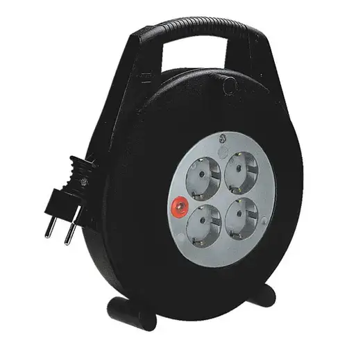 Prelungitor cu tambur Brennenstuhl Vario Line, 4 Prize, 15m (Negru/Gri)
