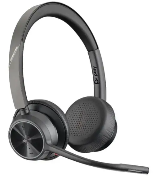Casti Stereo HP Poly Voyager 4320, cu stand pentru incarcare, Microfon, USB-A, Bluetooth (Negru)