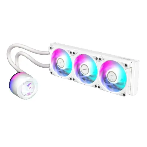 Cooler CPU Gigabyte Aorus Waterforce II 360 ICE, iluminare ARGB, 3x 120mm, 2300 rpm, PWM (Alb)
