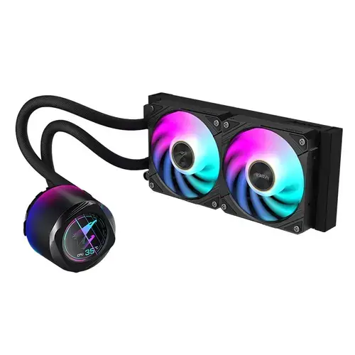 Cooler PCU Gigabyte Aorus Waterforce X II 240, iluminare ARGB, 2x 120mm, 2400 rpm, PWM (Negru)