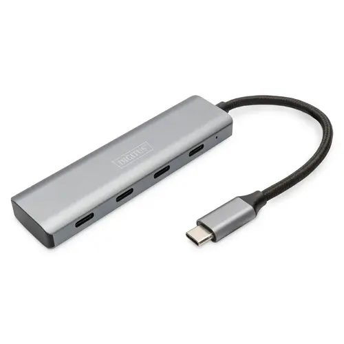 USB Hub Digitus DA-70246, 4x USB C (Gri)