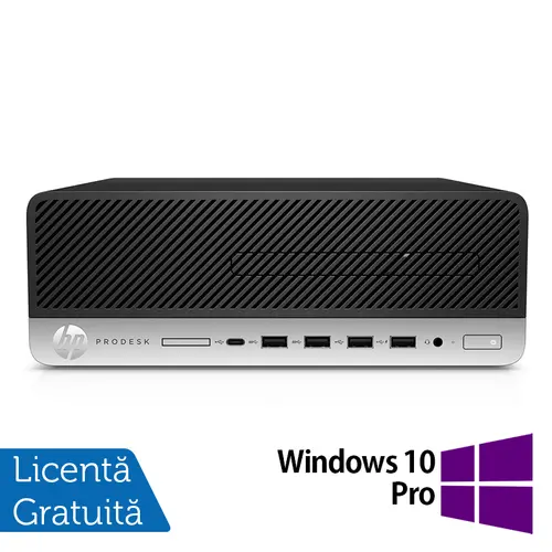 Calculator Sistem PC Refurbished HP ProDesk 600 G3 SFF, Intel Core i3-6100 3.70GHz, 8GB DDR4, 256GB SSD, DVD-ROM + Windows 10 Pro