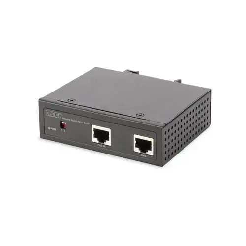 Splitter industrial Gigabit PoE, Digitus, 802.3bt, Negru