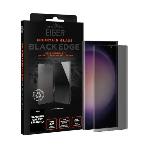Folie de protectie Eiger Sticla 3D Privacy Mountain Glass pentru Galaxy S24 Ultra, Negru