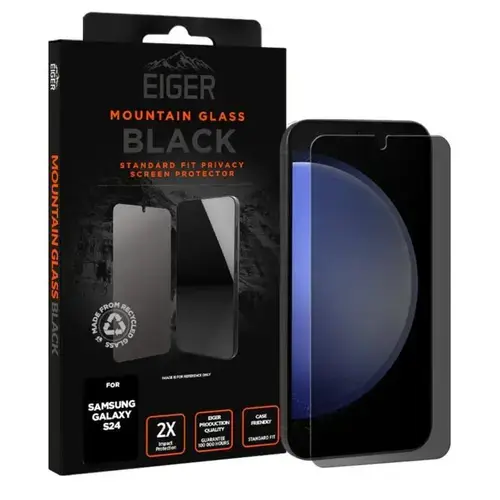 Folie de protectie Eiger Sticla 2.5D Mountain Glass Privacy pentru Galaxy S24, Negru