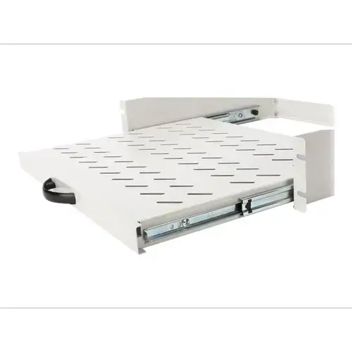 Raft extensibil DIGITUS DN-19-TRAY-2-450, instalare fixa, pana la 30 kg, metal, 2U (Alb)