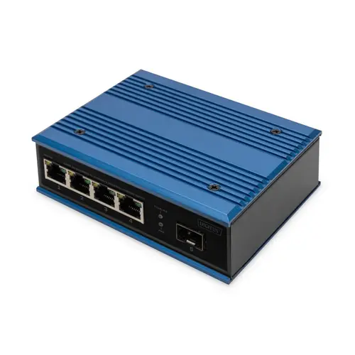 Switch Industrial Digitus DN-651130, 4 porturi Fast Ethernet, 1 port SFP (Albastru)