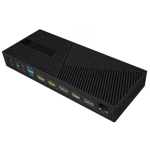 Docking Station Raidsonic Icy Box IB-DK2246AC, 4x USB 3.1, 2x USB-C, 3x HDMI, 2x DisplayPort, 1x RJ-45 Gigabit Ethernet, 1x Audio, 1x Kensington (Negru)
