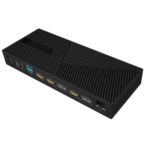 Docking Station Raidsonic Icy Box IB-DK2246AC, 4x USB 3.1, 2x USB-C, 3x HDMI, 2x DisplayPort, 1x RJ-45 Gigabit Ethernet, 1x Audio, 1x Kensington (Negru)