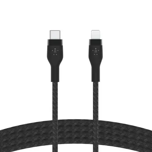 Cablu Belkin BOOST CHARGE PRO Flex USB-C catre LTG, Silicon impletit, 1M, Negru