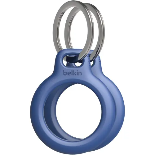 Suport securizat Belkin cu inel pentru AirTag Apple, 2 bucati, Albastru