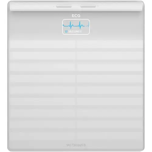 Cantar inteligent Withings Body Scan, Tehnologie Position Control, Baterie li-ion reincarcabila, 4 senzori de greutate, Alb