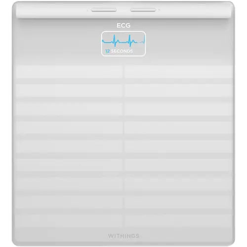 Cantar inteligent Withings Body Scan, Tehnologie Position Control, Baterie li-ion reincarcabila, 4 senzori de greutate, Alb